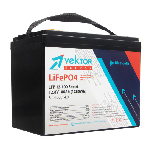 Аккумулятор Vektor Energy LFP 12,8-100 Smart BMS 100A (Bluetooth 4.0)