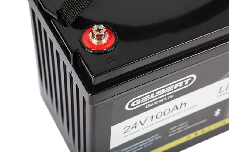 Литиевый тяговый аккумулятор Gelbert LiFePO4 (24V/100Ah/120А/2,400Wh) Bluetooth