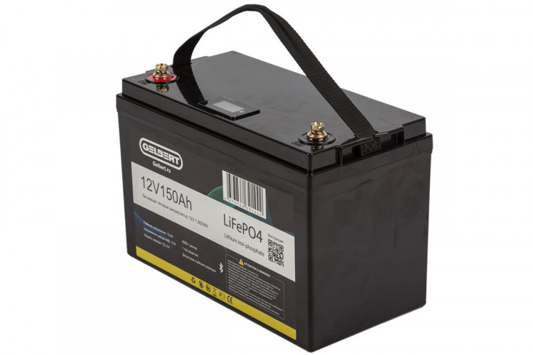 Литиевый тяговый аккумулятор Gelbert LiFePO4 (12V/150Ah/150А/1,800Wh) Bluetooth