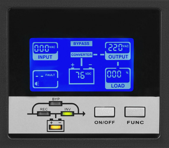 ИБП HIDEN EXPERT UDC9202H-RT, внешние акб= 72В (6 АКБ), ЗУ 8A, 2 kVA/1,8 kW (PF=0,9)