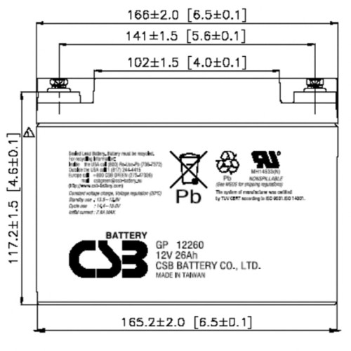 Аккумулятор CSB GP 12260