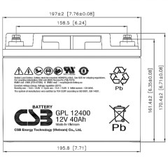 Аккумулятор CSB GP 12400