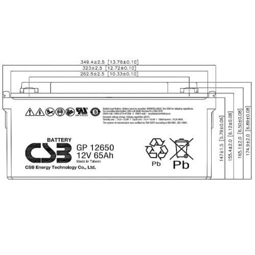 Аккумулятор CSB GP 12650