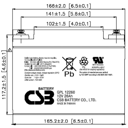 Аккумулятор CSB GPL 12260