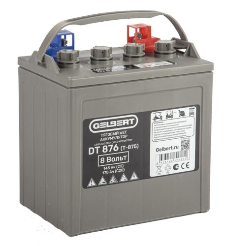 Тяговый WET аккумулятор Gelbert DT876 (T-875) 8V145A/H C5