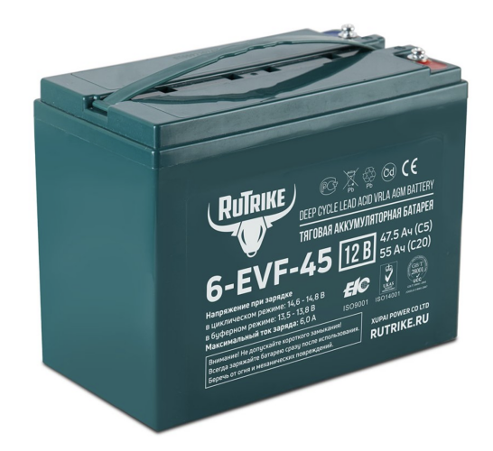 Тяговый аккумулятор RuTrike 6-EVF-45 (12V45A/H C5)