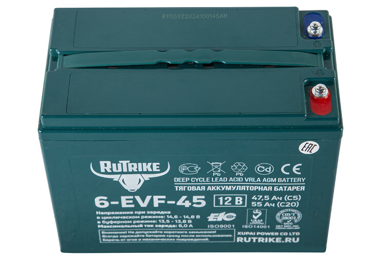 Тяговый аккумулятор RuTrike 6-EVF-45 (12V45A/H C5)