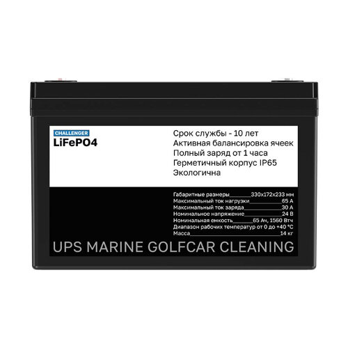 Тяговый аккумулятор Challenger 24-65 LFP (24V / 65Ah) Li-Ion (LiFePo4) Bluetooth