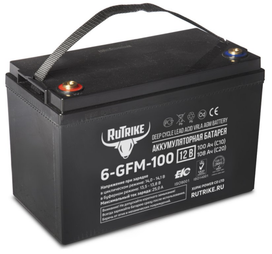 Аккумуляторная батарея RuTrike 6-GFM-100 (12V108A/H C20)