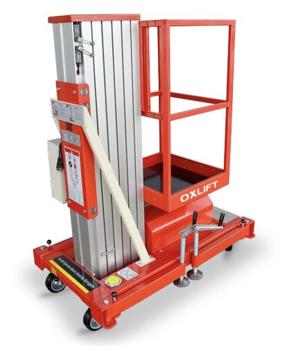 Телескопический одномачтовый подъемник ZX-1-100 OXLIFT 10 м 125 кг