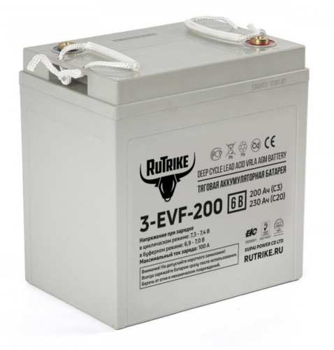 Тяговый аккумулятор RuTrike 3-EVF-200 (6V200A/H C3)