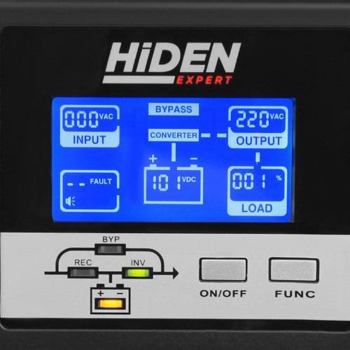 ИБП HIDEN EXPERT UDC9203S, встроенные АКБ в корпусе (8х9А/ч), 3 kVA/2,7 kW (PF=0,9)
