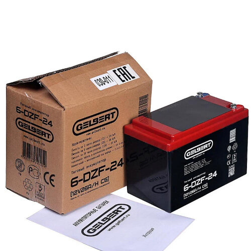 Тяговый аккумулятор Gelbert 6-DZF-24 (12V26A/H C5)